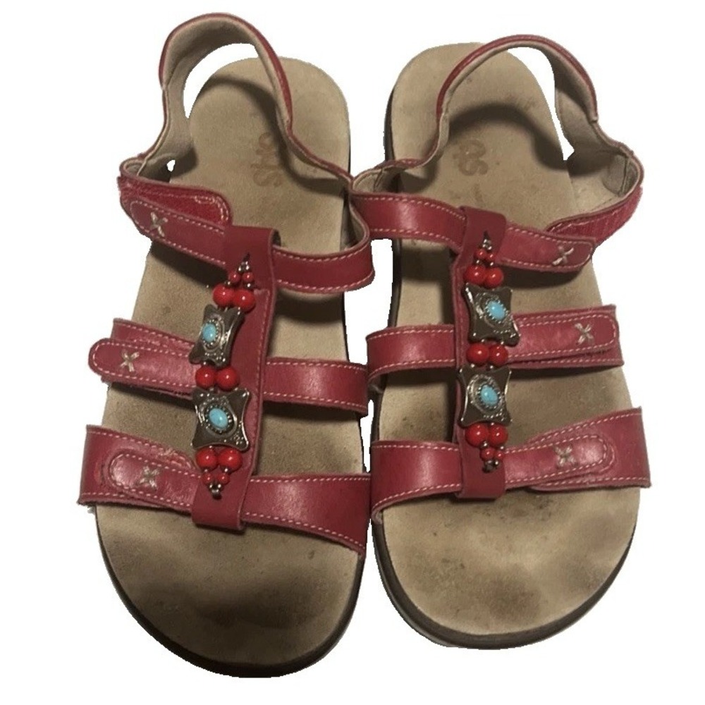 SAS Women's Sorrento Red Size 8M Adjustable